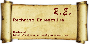 Rechnitz Ernesztina névjegykártya