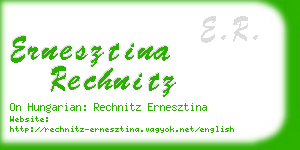 ernesztina rechnitz business card